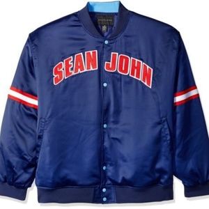 NWT MENS' SEAN JOHN BLUE BOMBER JACKET, XXL